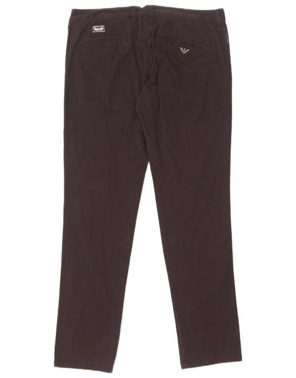 Pantaloni Chino Extra Sim Fit da uomo Armani W36 L35 in cotone nero