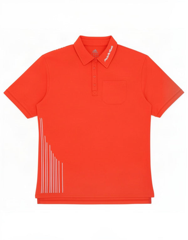 Polo grafica da donna Adidas UK 18 XL poliestere gessato rosso