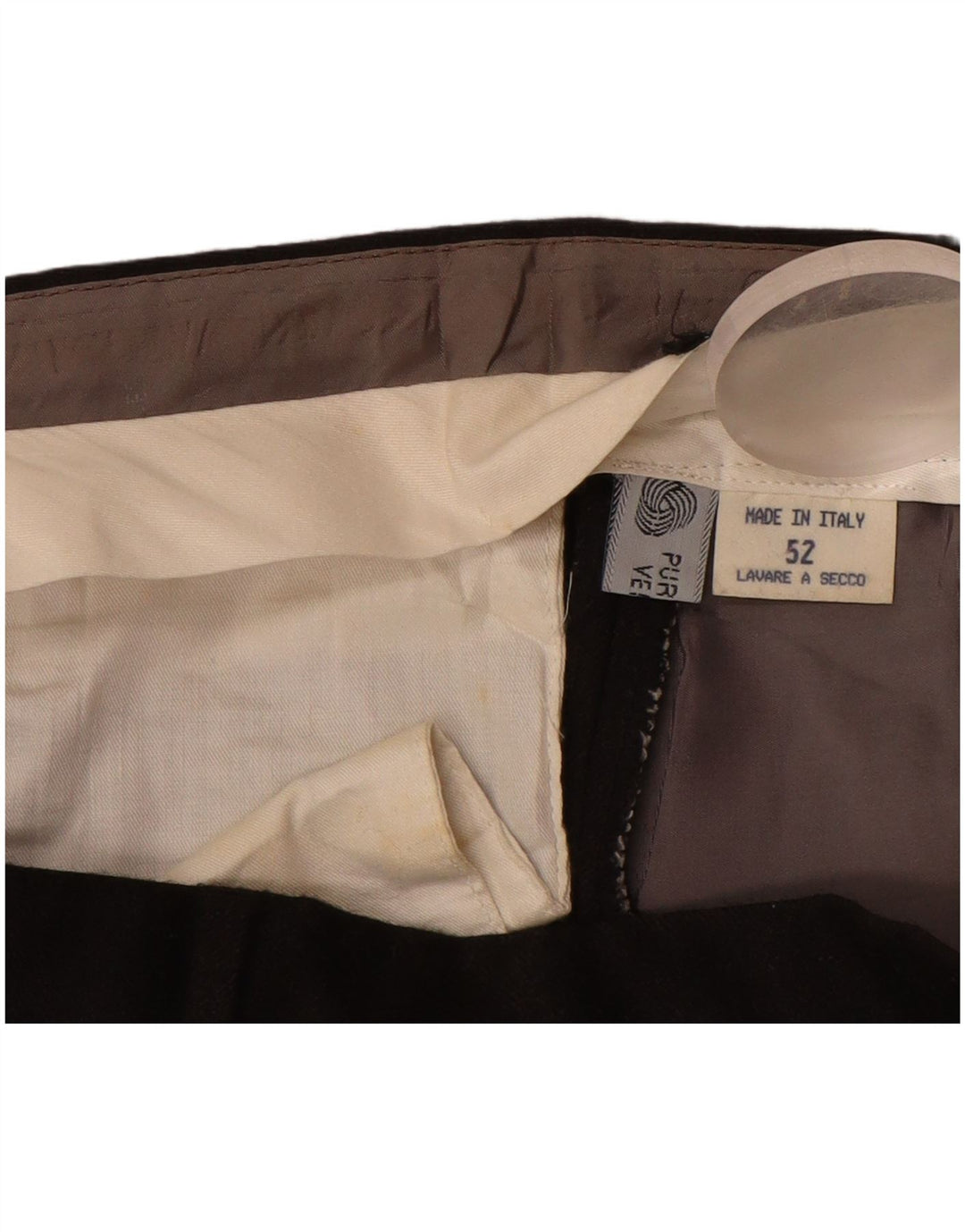 MARCO PLANESIO Pantaloni da Abito da Uomo con Pedge IT 52 XL W34 L33 Lana Nera