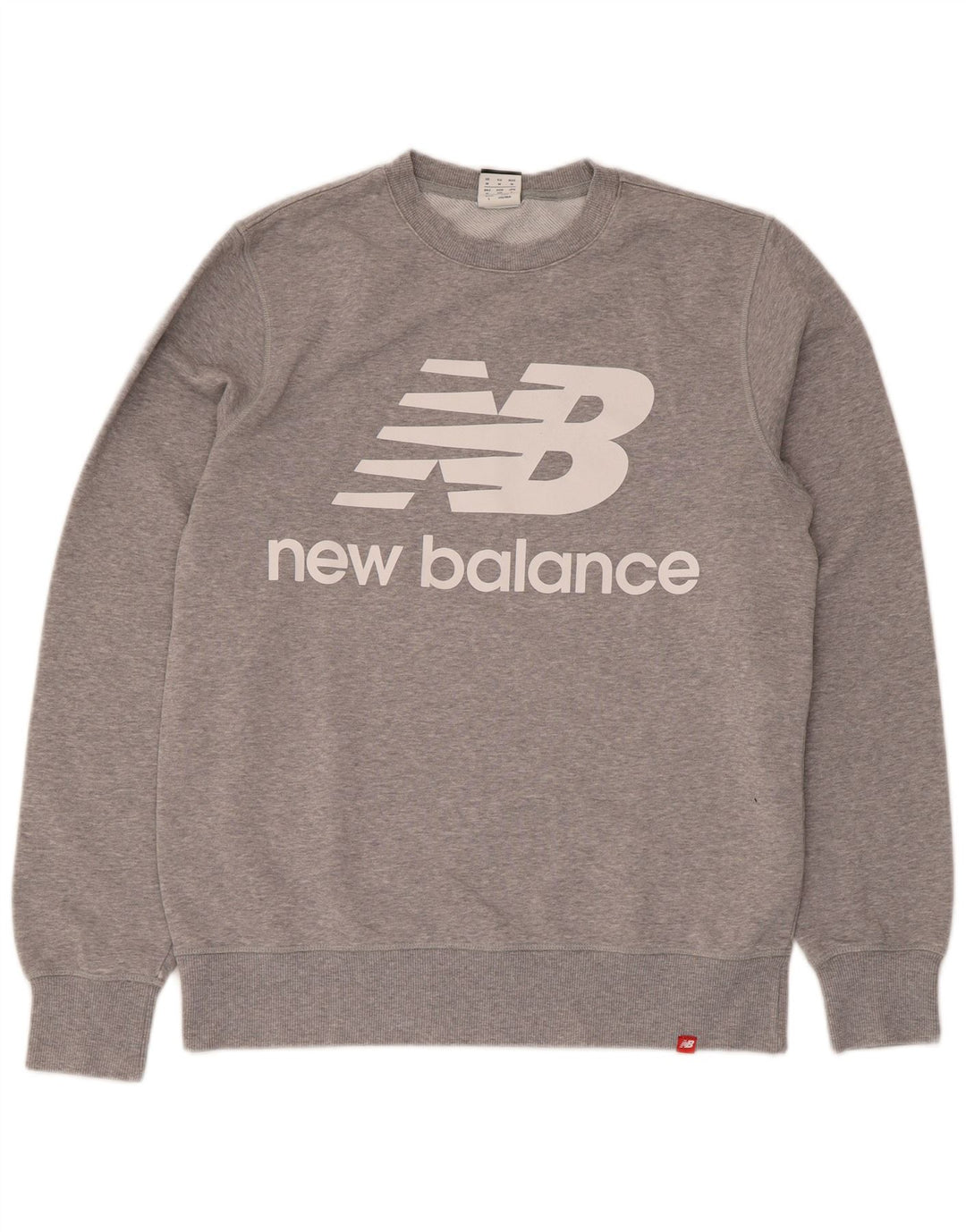 Felpa grafica da uomo New Balance, maglione grigio medio