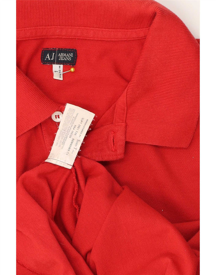 Polo Armani Jeans Uomo Large Rossa In Cotone