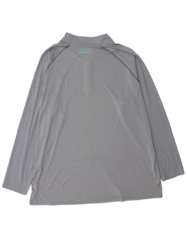 UNDER ARMOUR Top da tuta da uomo Heat Gear con zip e collo 3XL Grigio