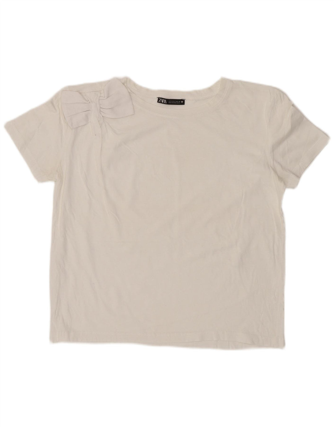 T-shirt corta da donna Zara UK 10 piccola bianca