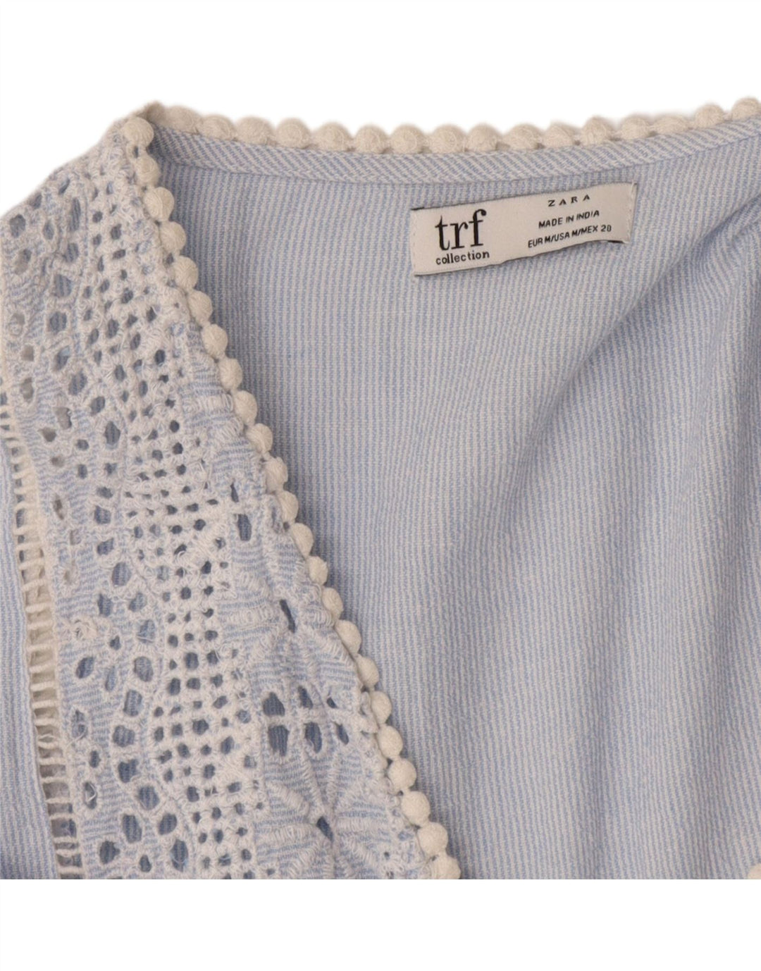 Abito a trapezio Trafaluc da donna Zara UK 12 gessato blu medio