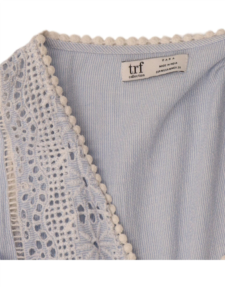 Abito a trapezio Trafaluc da donna Zara UK 12 gessato blu medio