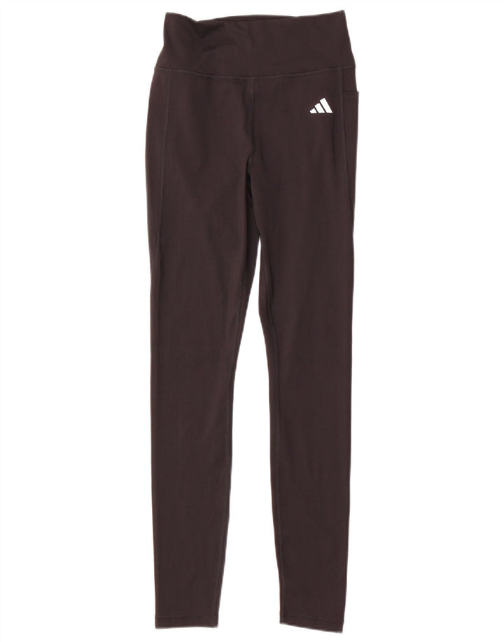 Leggings aderenti da donna Adidas UK12/14 poliestere nero medio