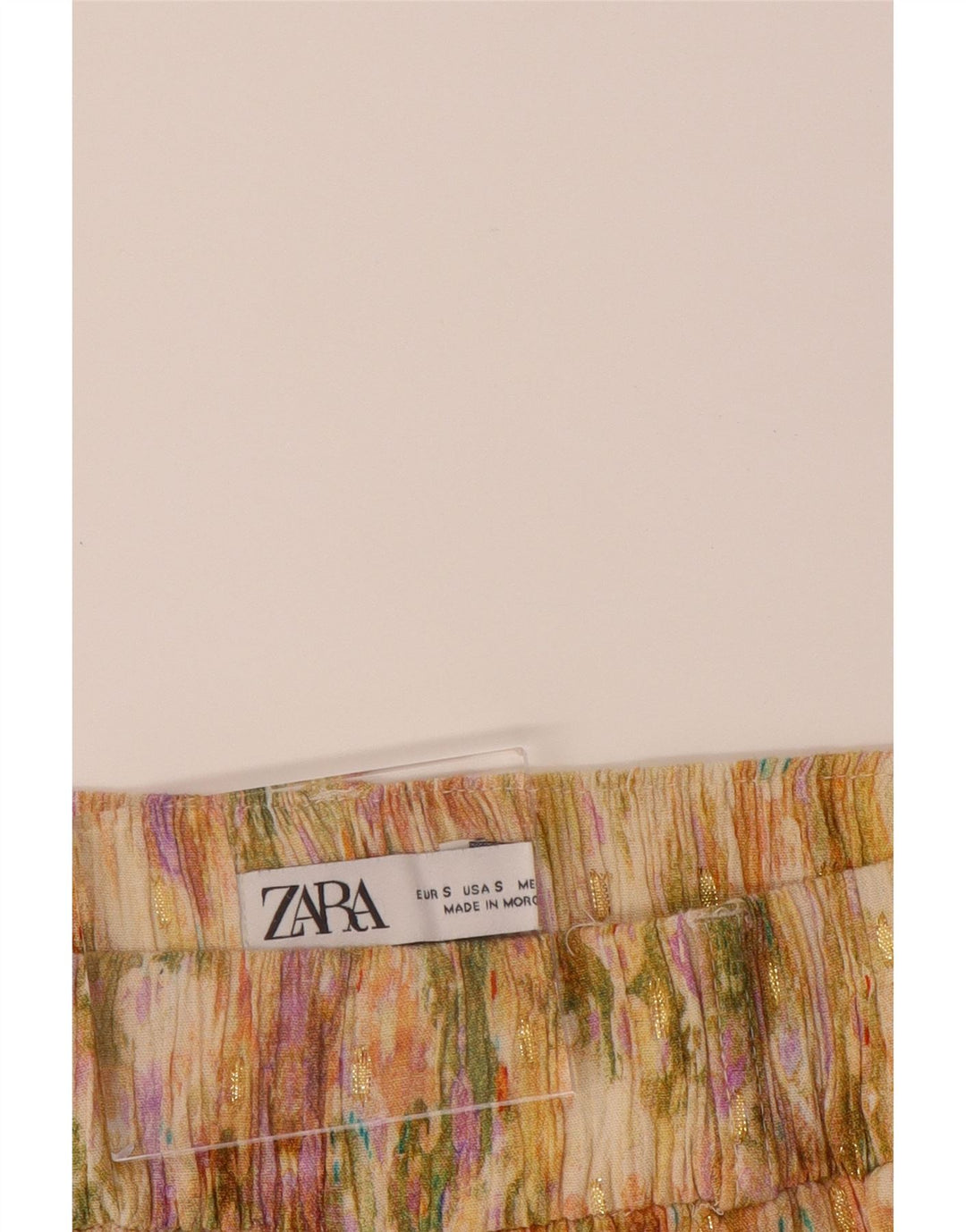 ZARA Womens Straight Cropped Trousers Small W28 L23 Multicoloured Tie Dye Vintage Zara and Second-Hand Zara from Messina Hembry 