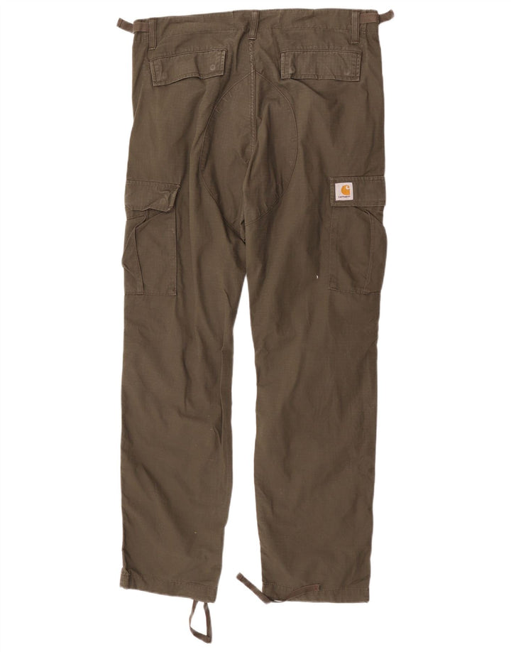 Pantaloni cargo dritti da uomo Carhartt W32 L32 cotone a quadri kaki