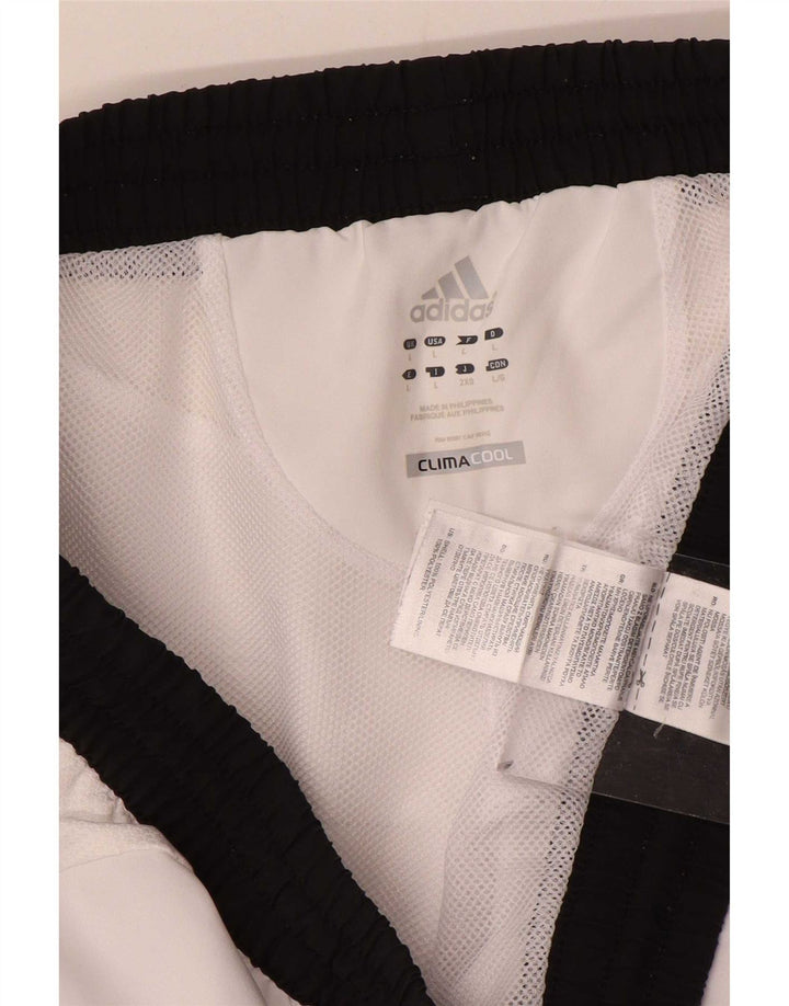 Pantaloncini sportivi Adidas Climacool da uomo di grandi dimensioni in poliestere color block bianco