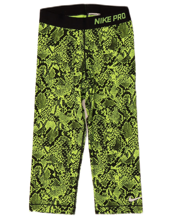 Leggings Nike Dri Fit Graphic Capri da donna UK 10 piccola stampa animale verde