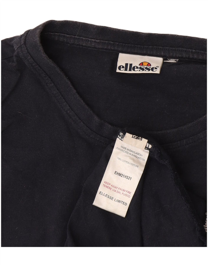 T-shirt da uomo Ellesse Top piccola in cotone a righe blu navy