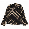 Top in camicetta da donna Zara UK 10 piccolo poliestere geometrico nero