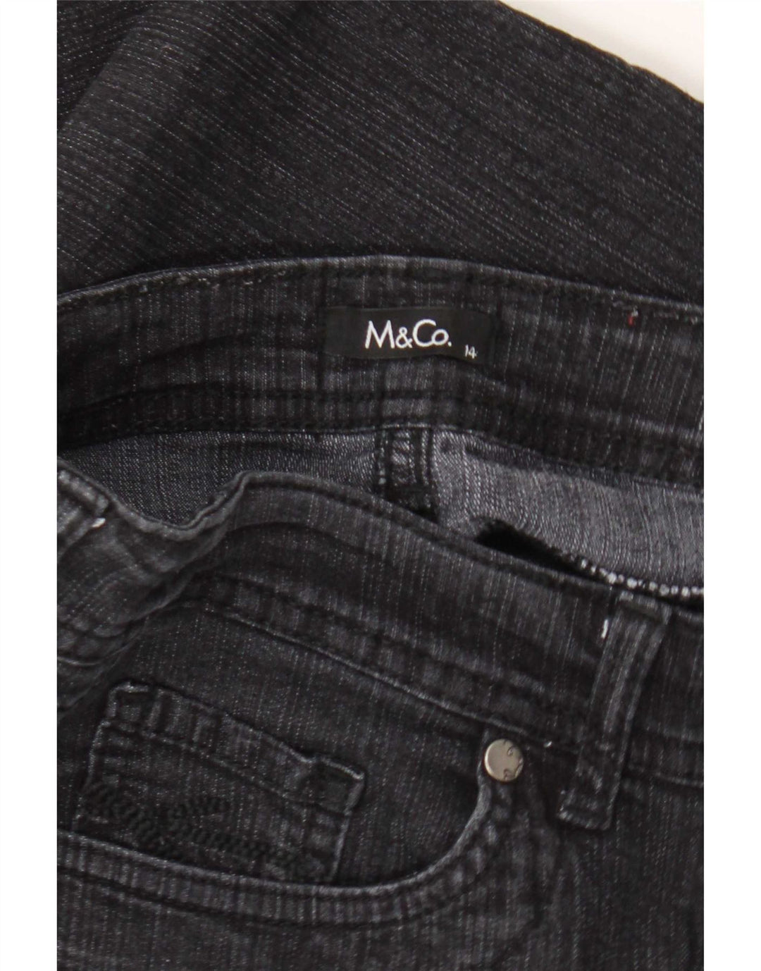 Jeans dritti da donna M&Co UK 14 Large W34 L27 Nero