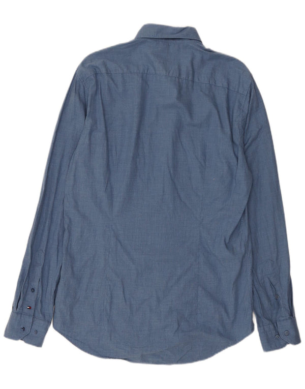 Camicia slim fit da uomo Tommy Hilfiger taglia 40 cotone blu medio