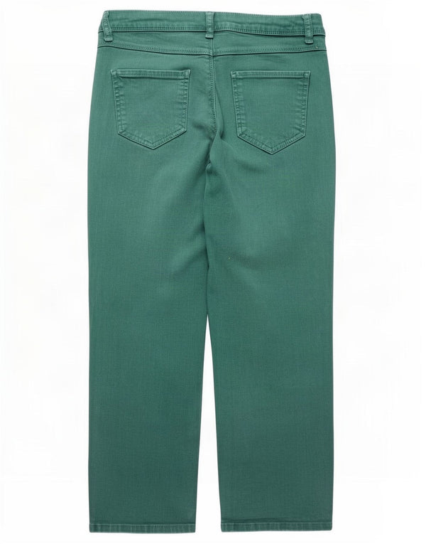 Benetton Womens Cropped Jeans UK 10 Small W28 L24 Green Cotton