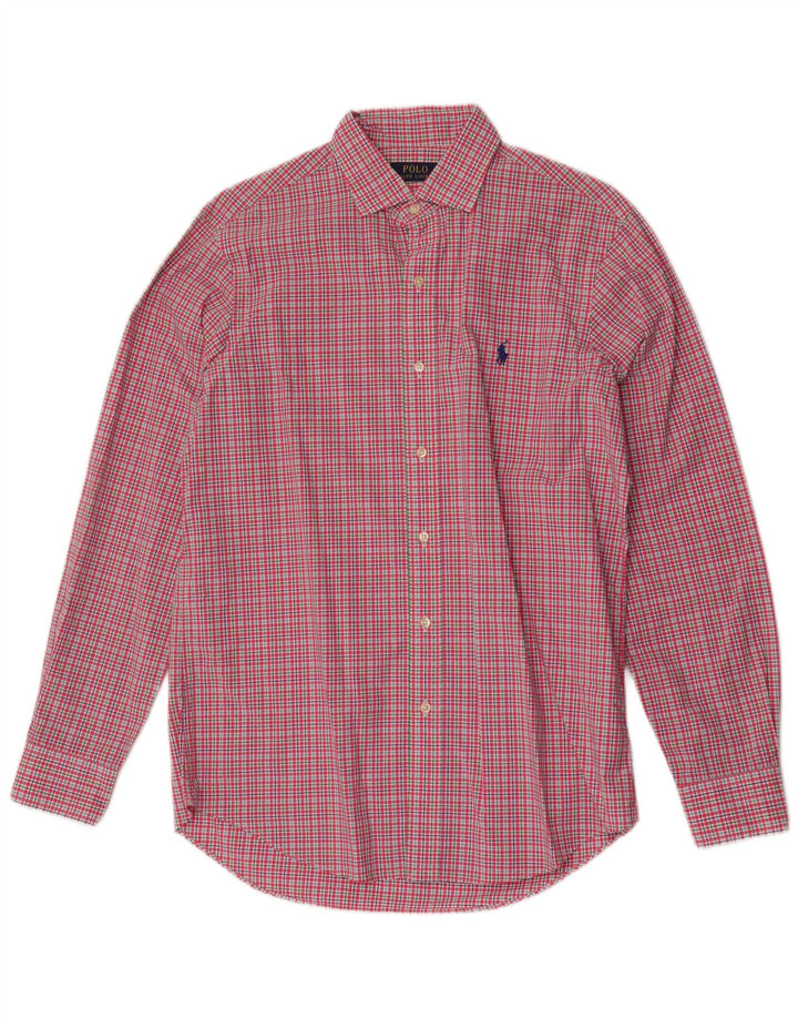 Polo Ralph Lauren Camicia da uomo in cotone a quadri rosa medio