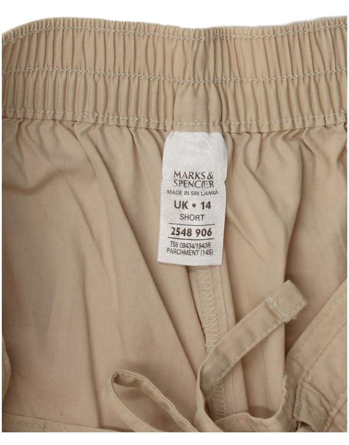 Pantaloni corti da donna Marks & Spencer UK 14 medi W28 L26 Beige