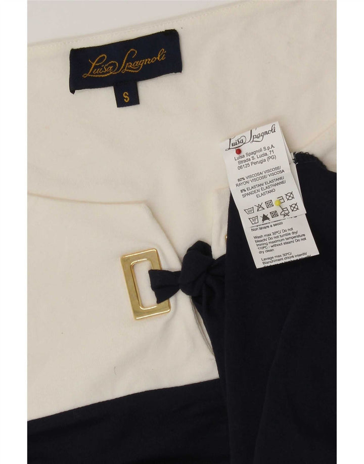 Camicetta da donna Luisa Spagnoli Top UK 10 Small White Colourblock Viscosa