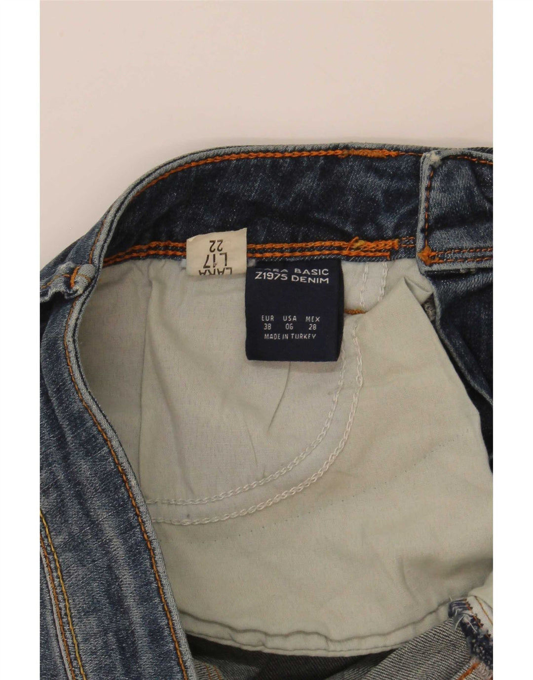 Pantaloncini di jeans invecchiati Zara da donna EU 38 piccoli W28 blu