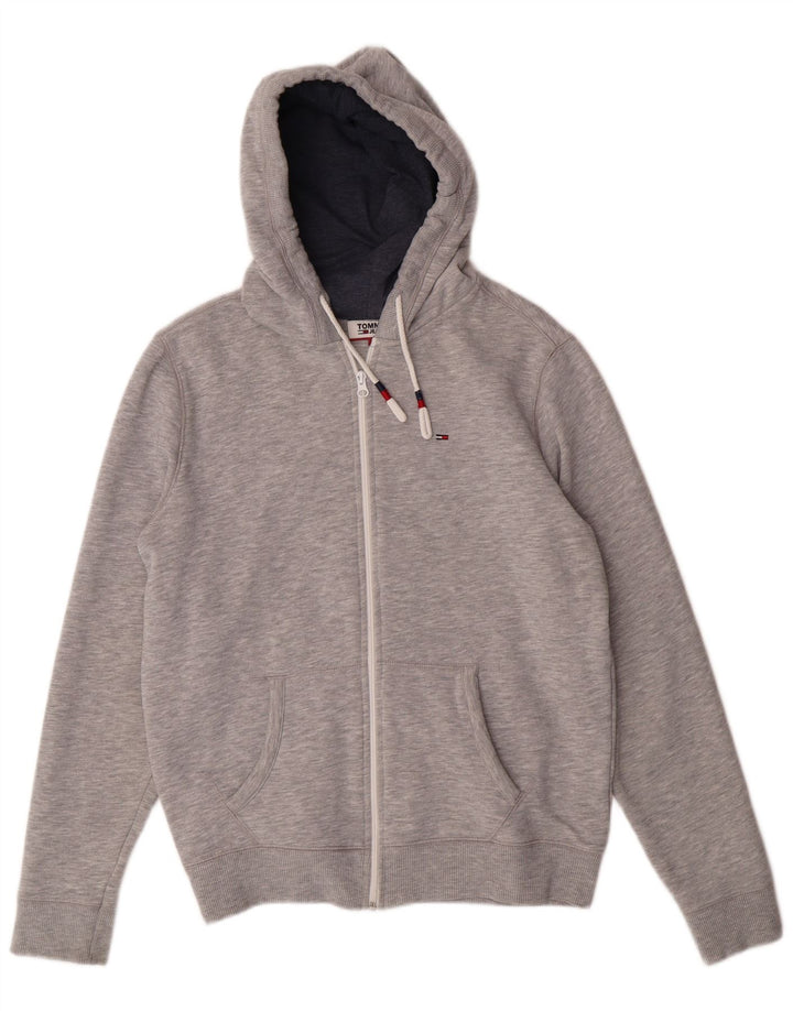 TOMMY HILFIGER Maglione con cappuccio e zip vestibilità regolare da uomo grigio medio chiazzato