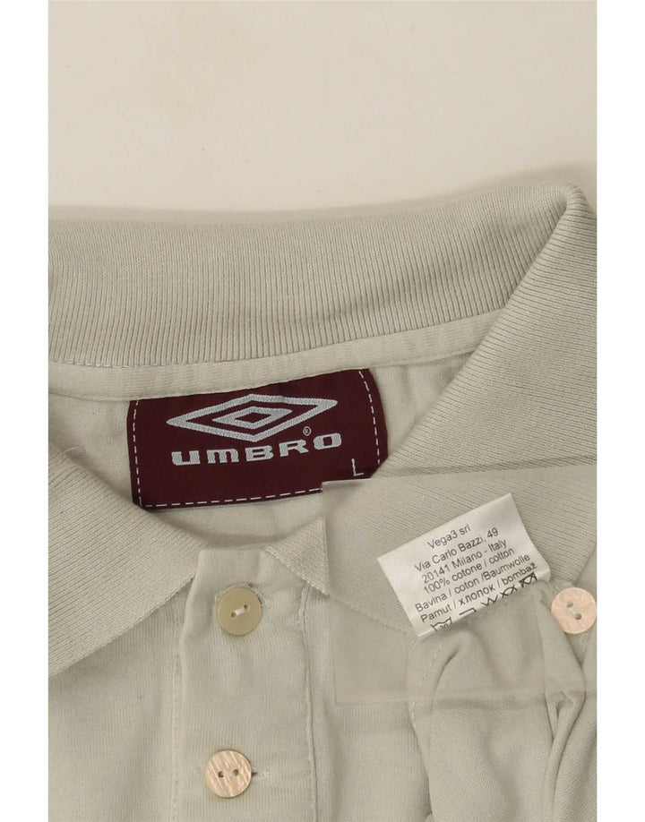 Polo grafica da uomo Umbro grande in cotone grigio