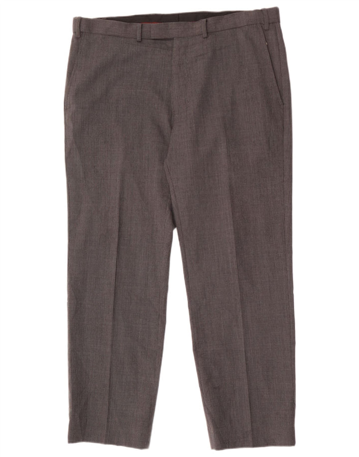 Pantaloni da abito dritti da uomo Marks & Spencer vestibilità regolare W36 L29 lana grigia