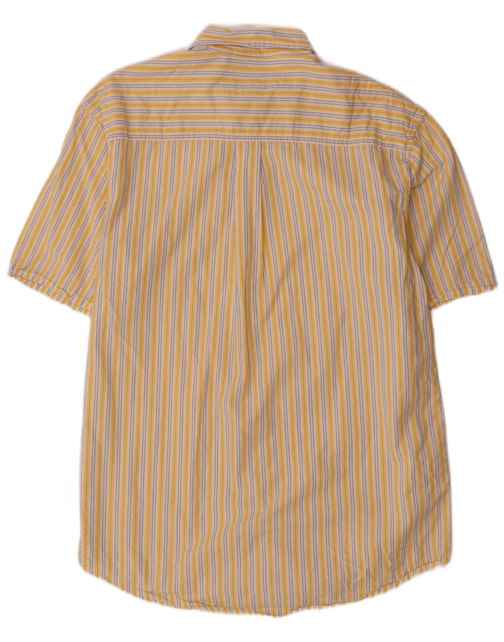 Camicia a maniche corte da uomo IZOD in cotone gessato giallo medio