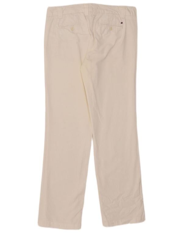 Pantaloni chino dritti da donna Tommy Hilfiger US 8 Medium W32 L31 Bianco