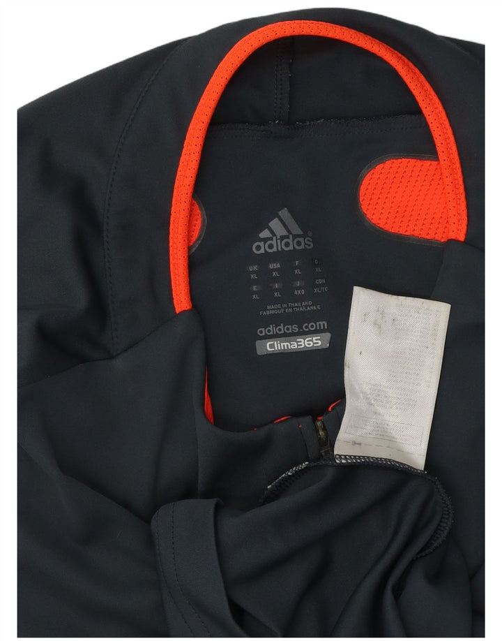 Adidas Uomo Clima 365 Zip Neck Pullover Tuta Top XL Grigio Colourblock