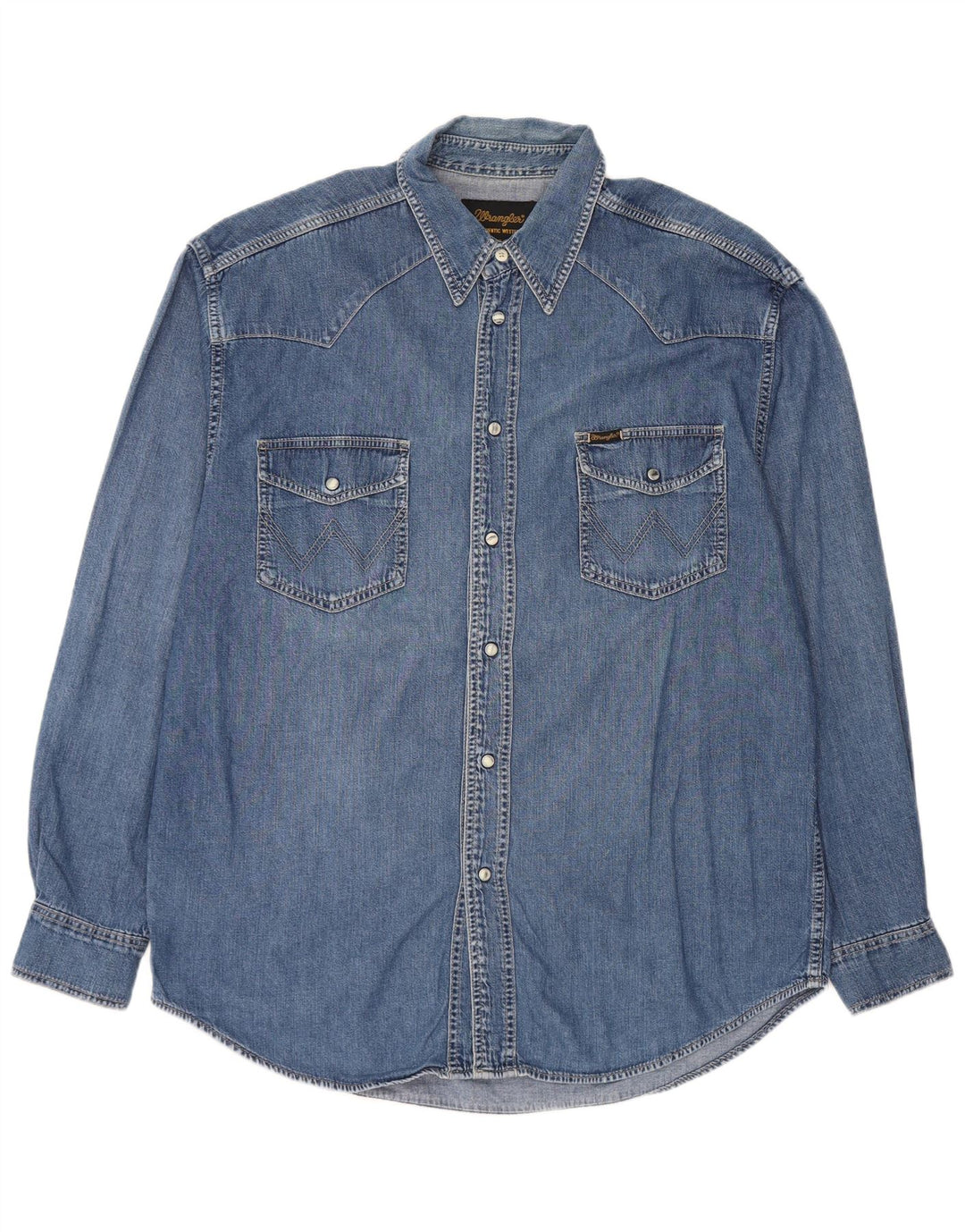 Camicia di jeans da uomo Wrangler XL in cotone blu