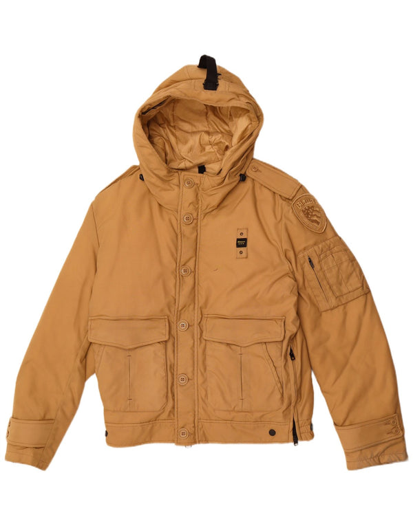 Giubbotto bomber militare con cappuccio da uomo Blauer UK 42 XL Beige poliammide