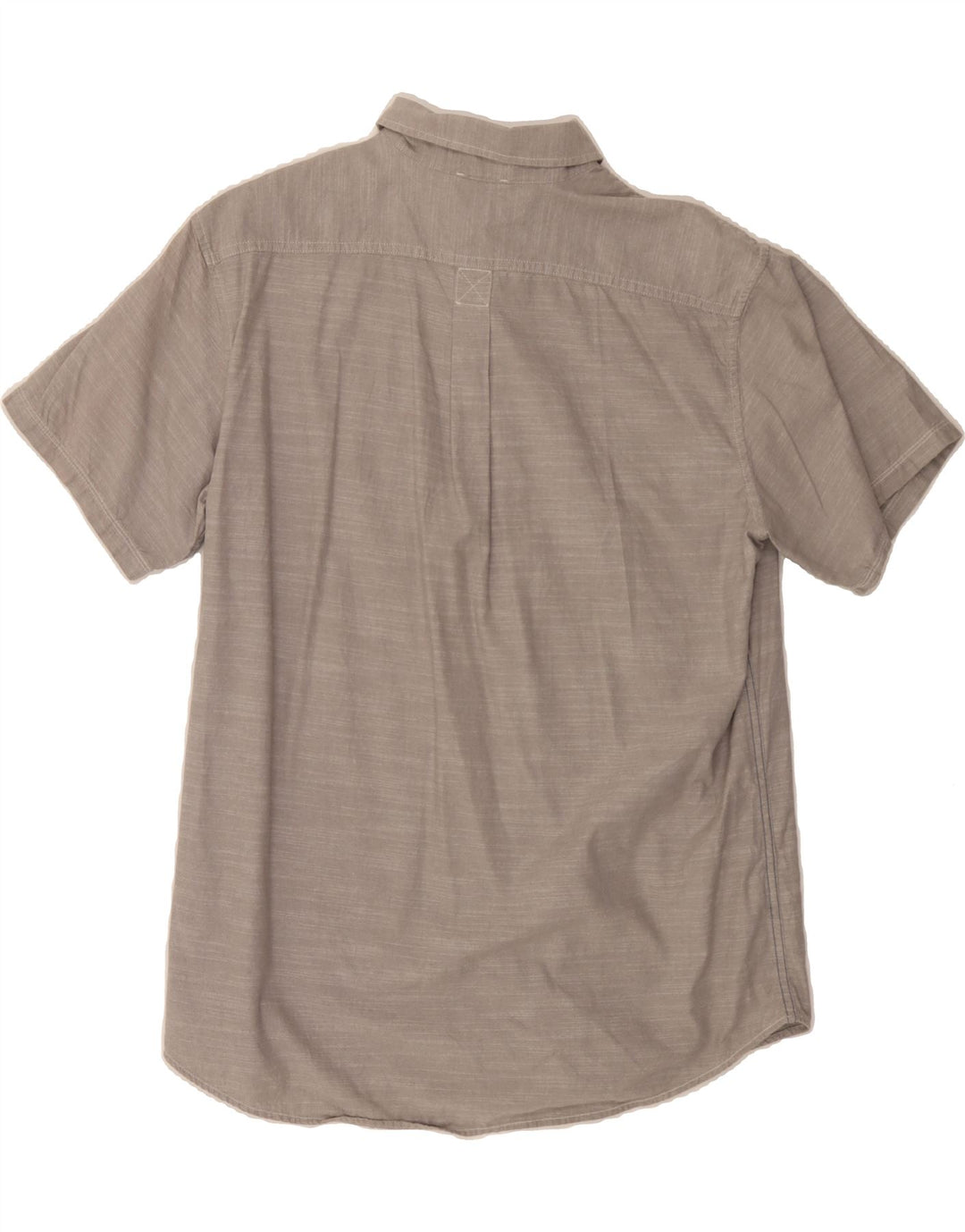 EDDIE BAUER Mens Classic Fit Short Sleeve Shirt Large Grey Flecked Cotton Vintage Eddie Bauer and Second-Hand Eddie Bauer from Messina Hembry 