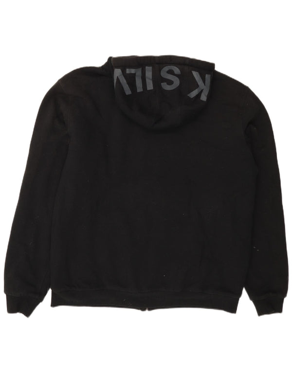 Felpa con cappuccio e zip grafica da uomo QUIKSILVER XL in cotone nero