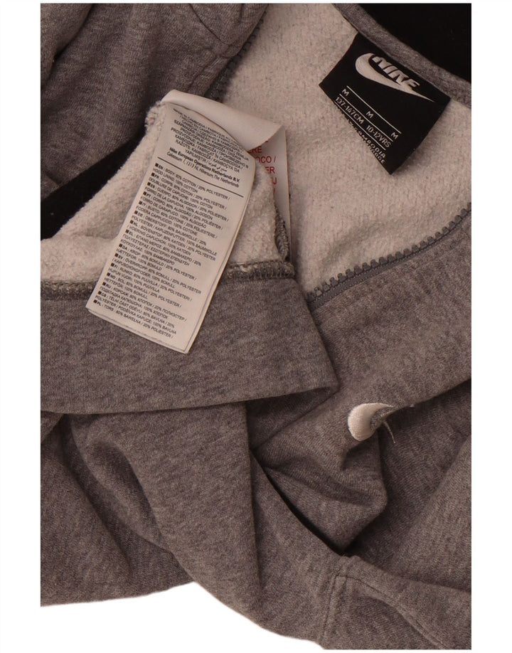 Maglione con cappuccio e zip NIKE per ragazzi 10-11 anni in cotone color block grigio medio