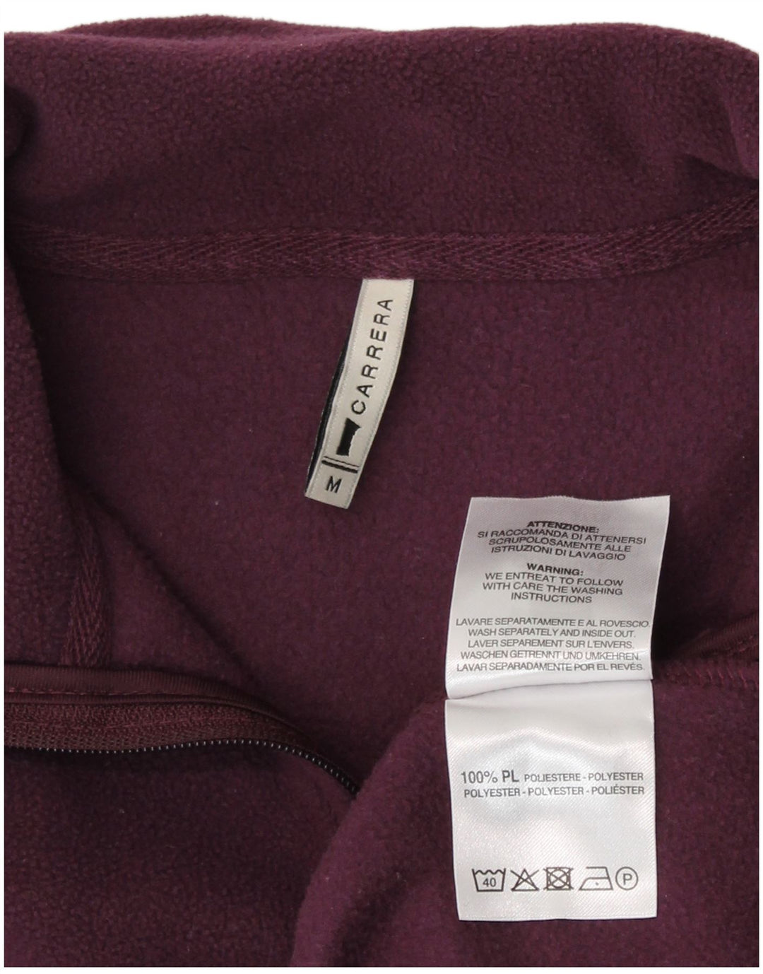Maglione in pile da donna con collo con zip Carrera UK 14 poliestere marrone medio medio