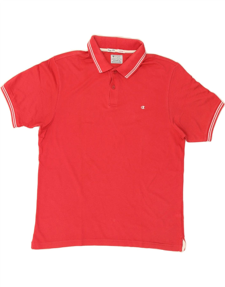 CHAMPION Mens Easy Fit Polo Shirt Large Red Cotton Vintage Champion and Second-Hand Champion from Messina Hembry 