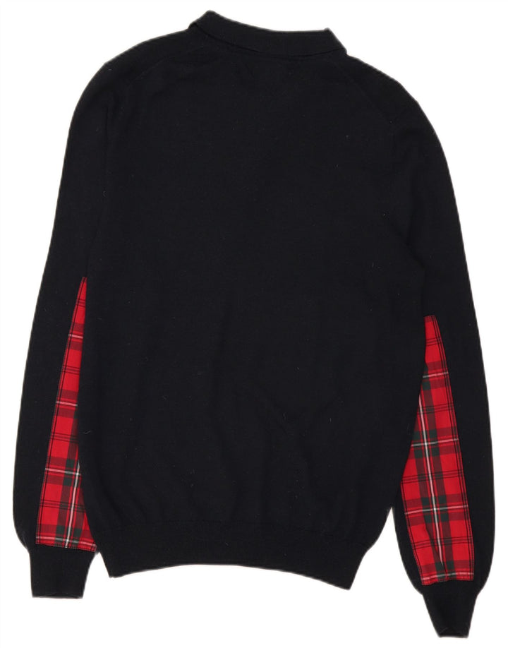 Lyle & Scott Maglione da uomo con collo alto in lana a quadri neri medi