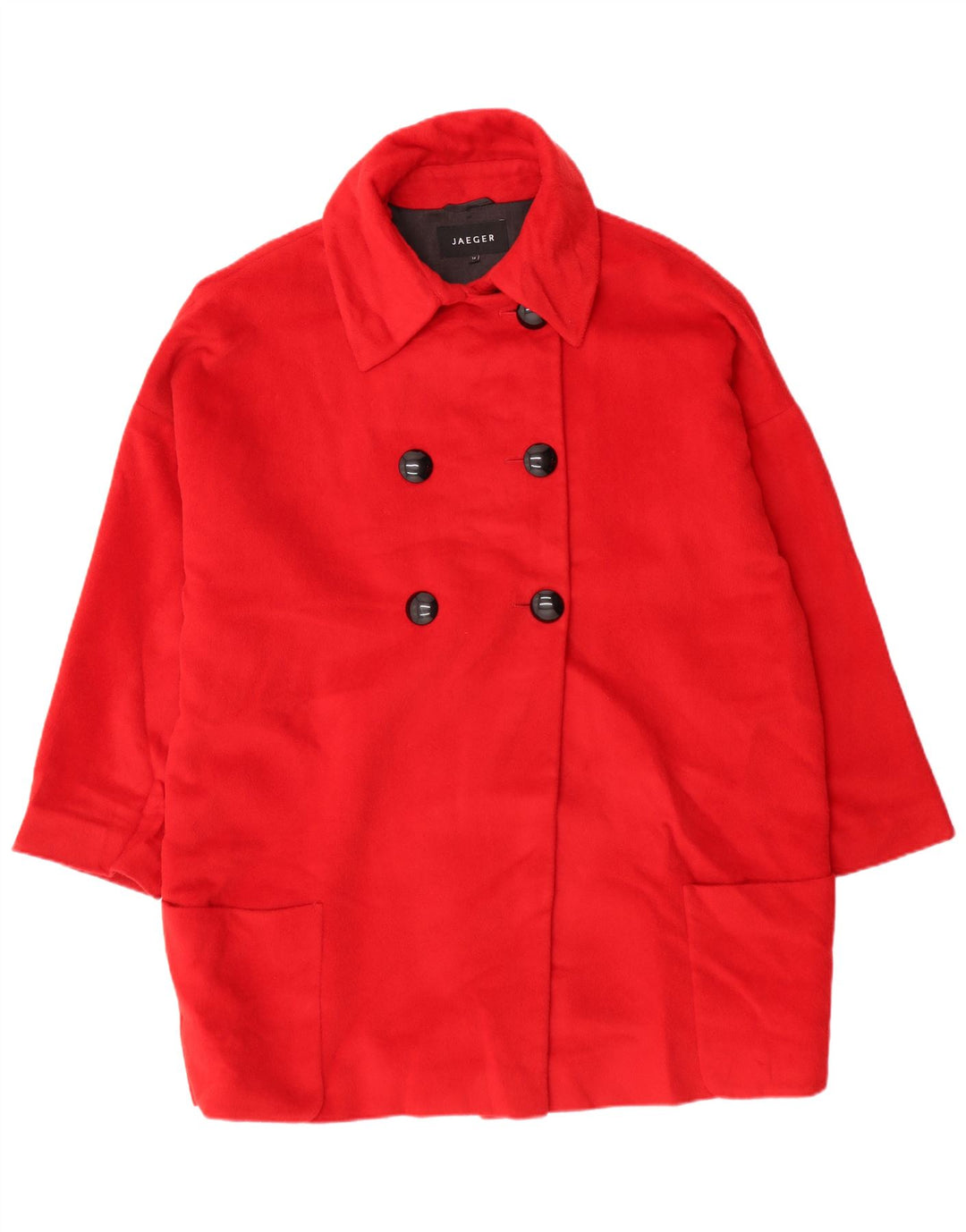 Cappotto doppiopetto oversize da donna Jaeger UK 14 Large Red Angora