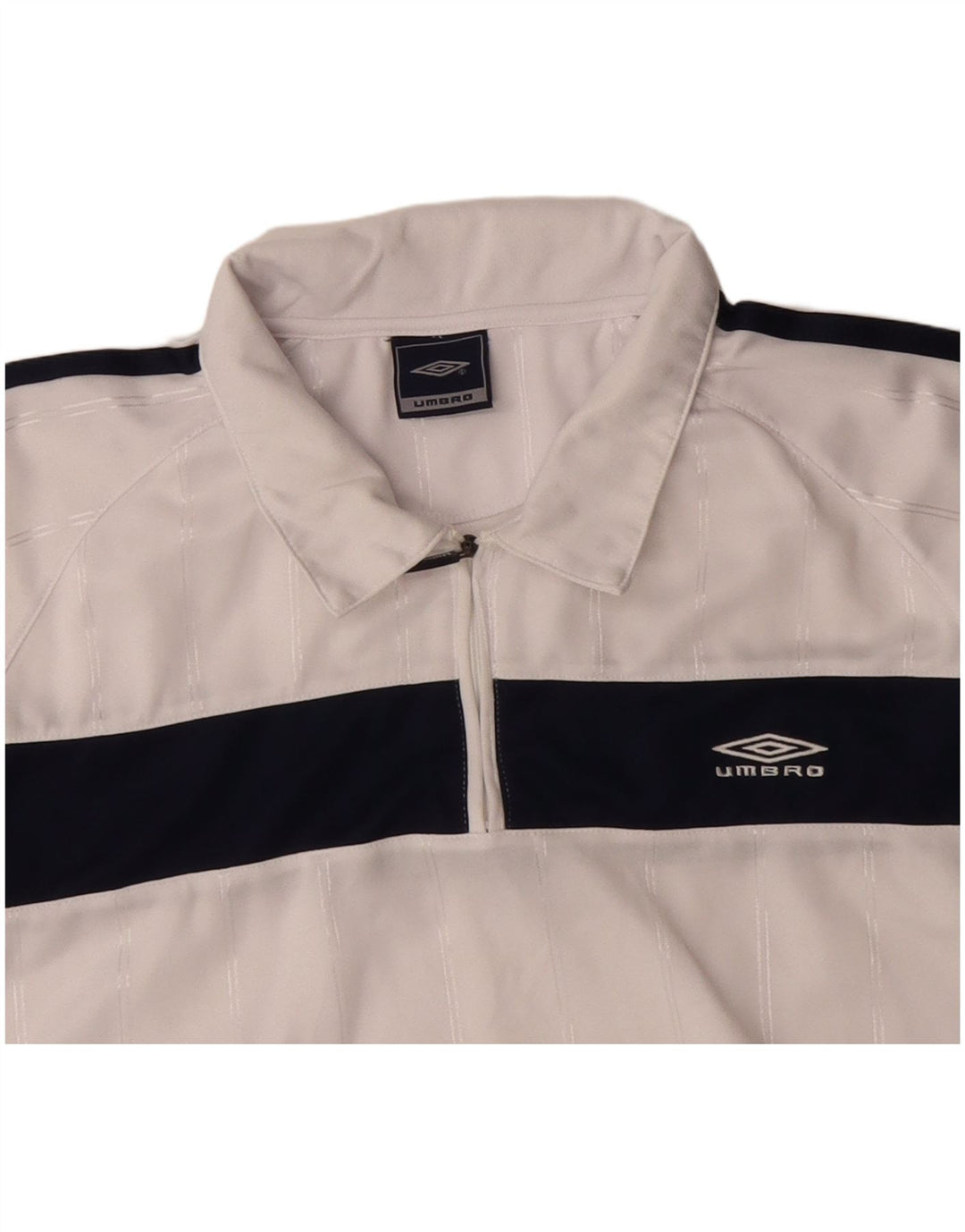 Polo da uomo UMBRO XL in poliestere color block bianco