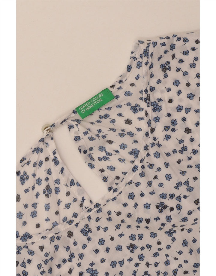 Camicetta da donna Benetton Top UK 14 Large White Floral