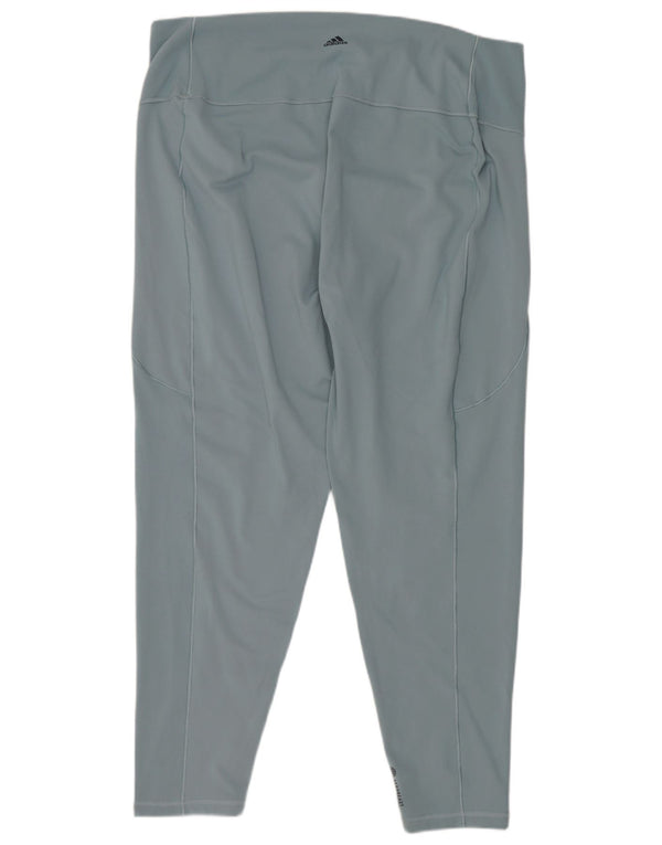 Leggings corti Adidas da donna UK 24/26 2XL W36 L25 poliestere blu
