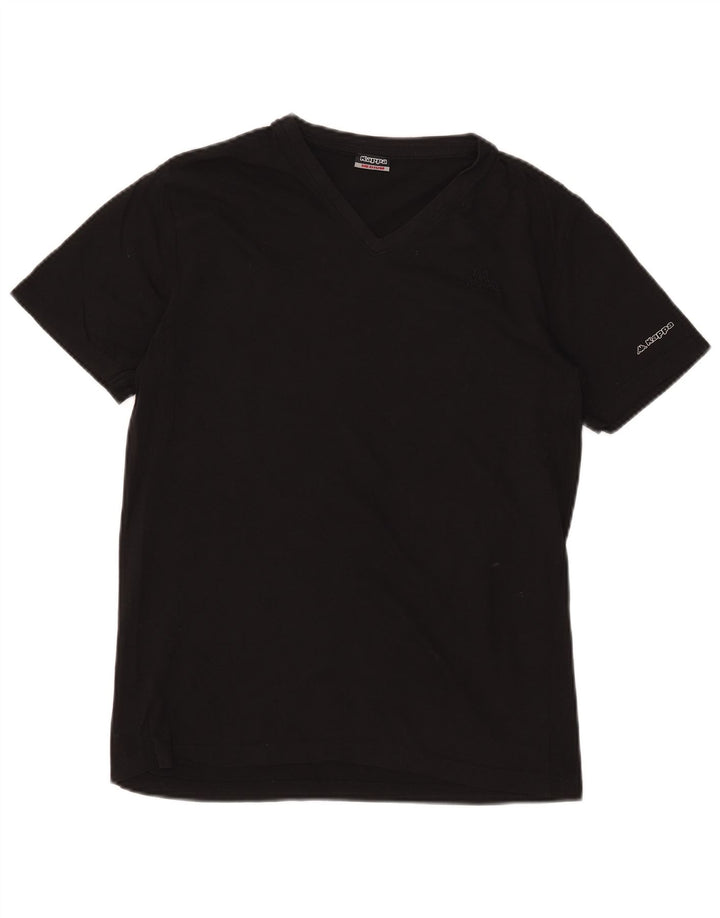 T-shirt Kappa da uomo media media nera