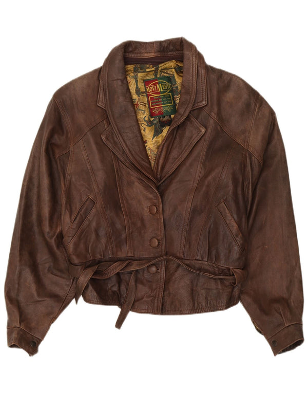 Giacca in pelle da donna Movi Mento UK 18 XL Marrone