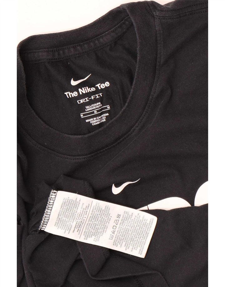 T-shirt grafica Nike Dri Fit da uomo in cotone medio nero