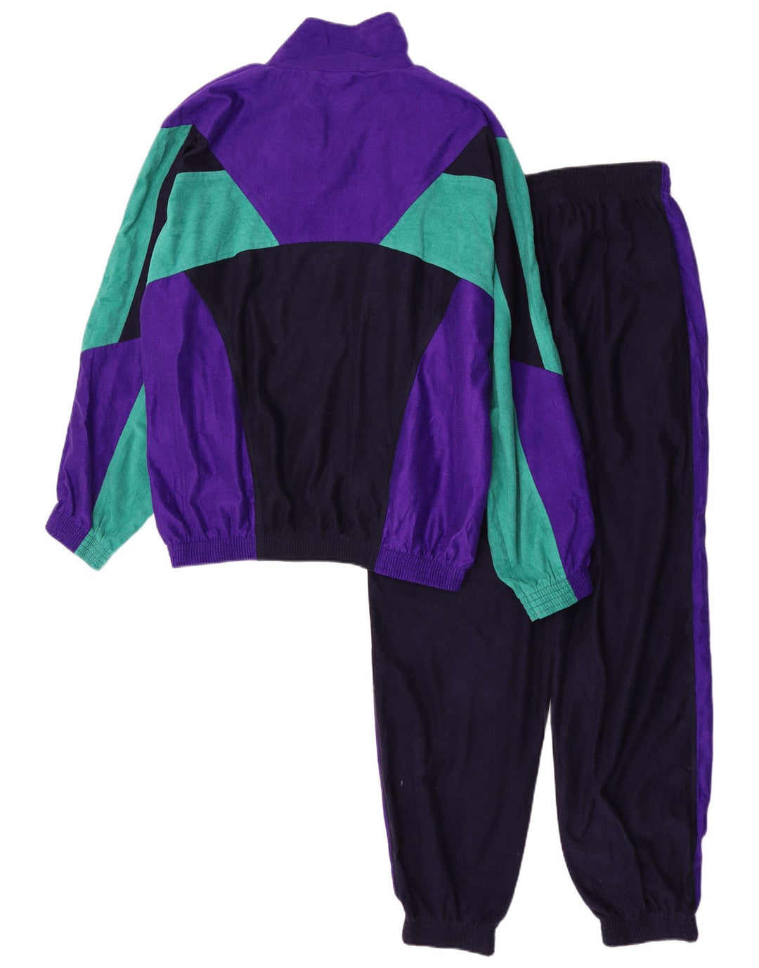 Tuta intera vintage da uomo grande multicolore a blocchi di colore