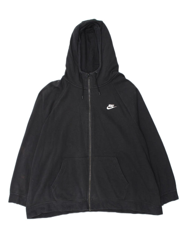 Felpa con cappuccio e zip Nike da uomo 3XL in cotone nero