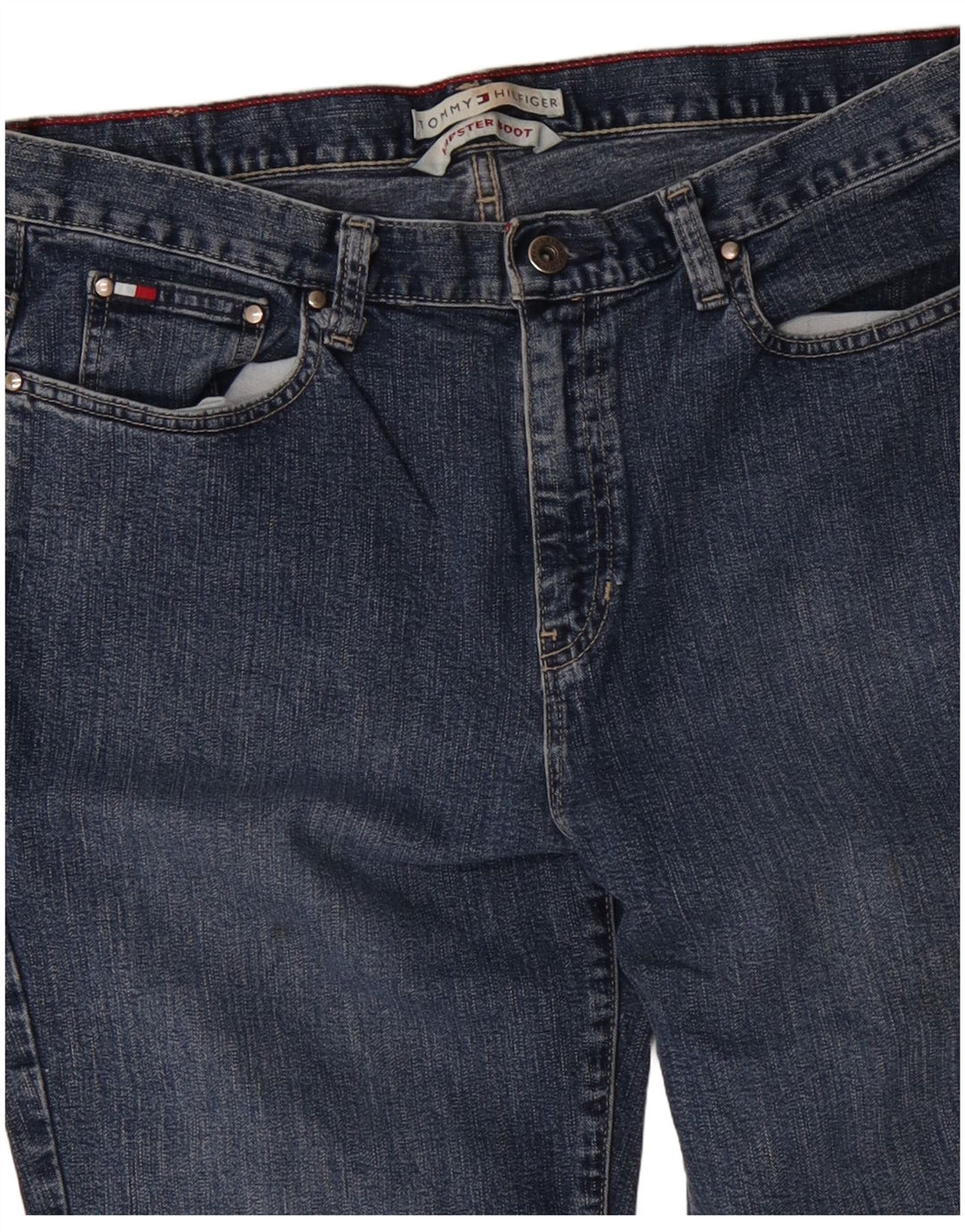 TOMMY HILFIGER Jeans bootcut da donna a vita bassa W34 L31 Blu