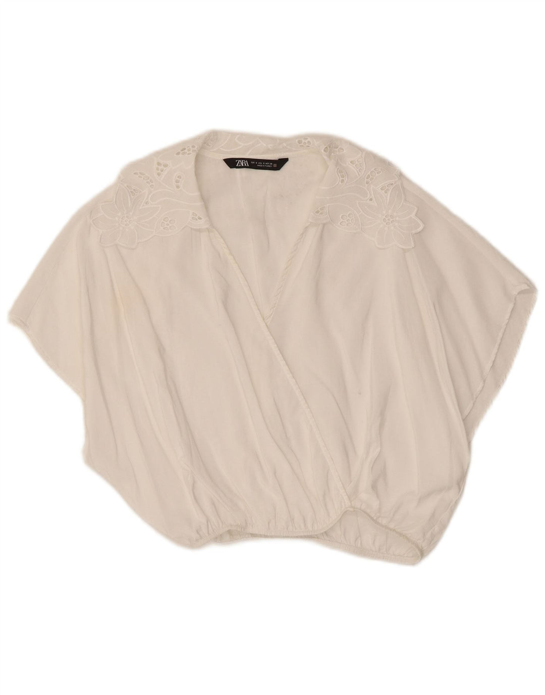 Top corto in camicetta corta da donna Zara UK 10 piccolo bianco