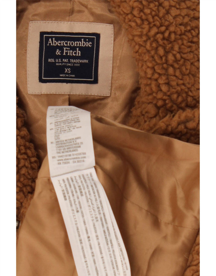 Cappotto oversize Teddy da donna Abercrombie & Fitch UK 6 XS Poliestere marrone