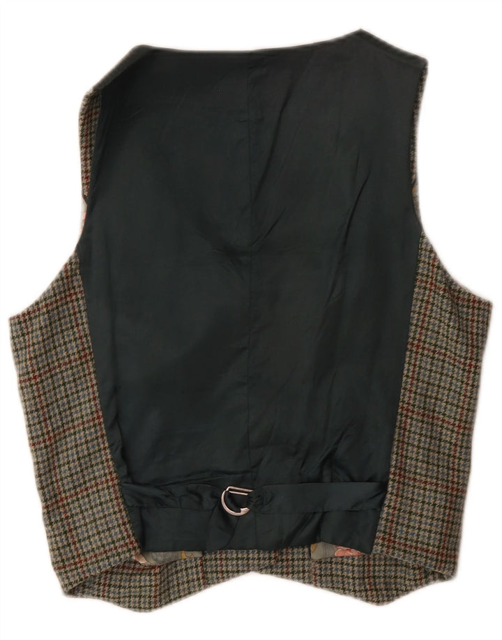 Gilet da donna Jigsaw UK 14 classico in lana pied de poule verde medio